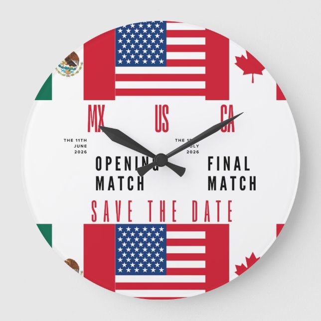 Wall Clock Opening & Final Match 2026 MX-US-CA (Front)