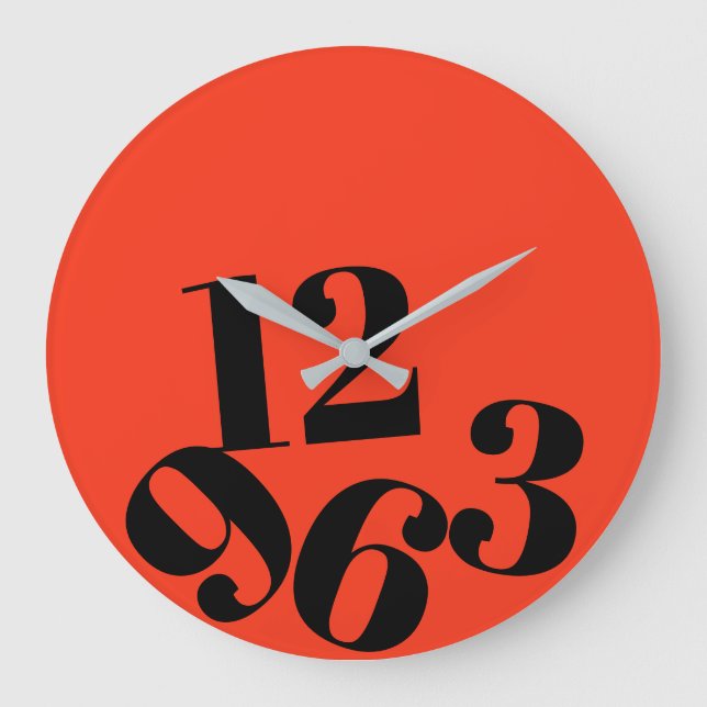 Wall Clock - Orange Background Fallen Numbers (Front)
