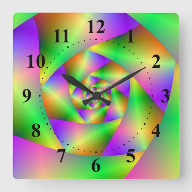 Wall Clock  Psychedelic Spiral (Front)