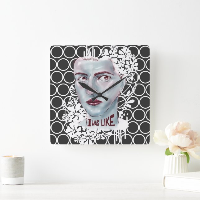 Wall Clock Square I was Like Circled (Home)