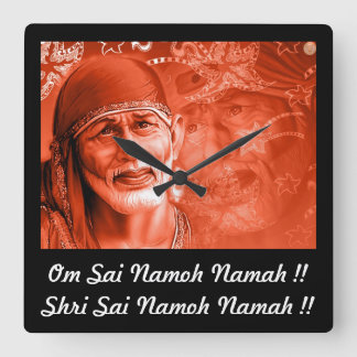 Wall clock - Square - Sai baba