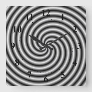 Wall Clock The Swirl in Black and White