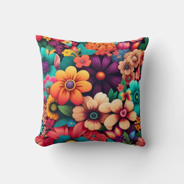 Wall Clock Throw Pillow (Front)