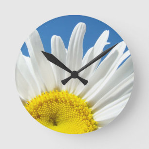 Wall Clock White Daisy flower Designer custom