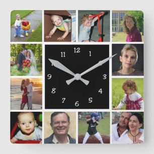 Wall Clock with 12 personal photos