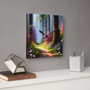 Wall Clock with A1 Forest & Flowers Design