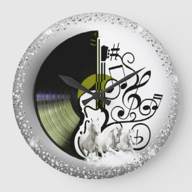 Wall Clock with CD AND Horses (Front)