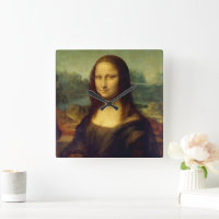 Wall Clock with Da Vinci's Mona Lisa