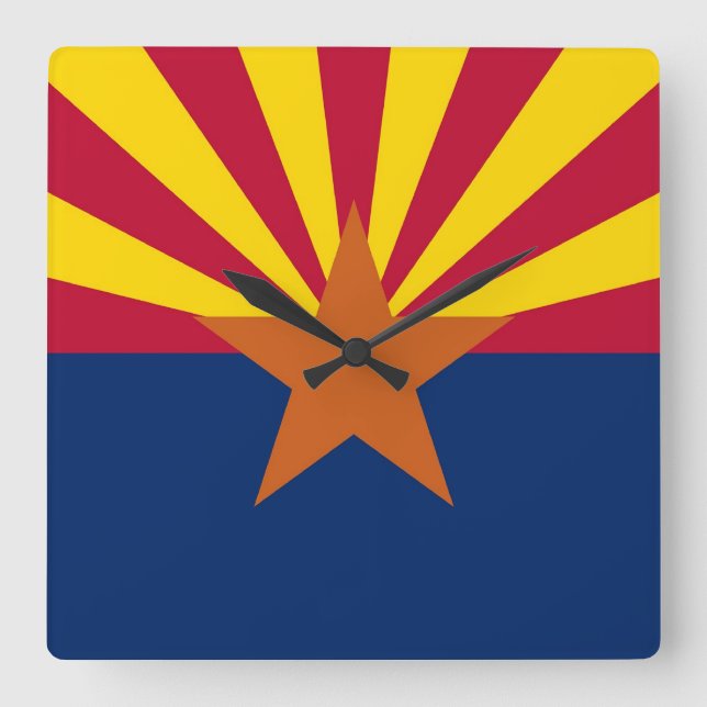 Wall Clock with Flag of Arizona State, USA (Front)