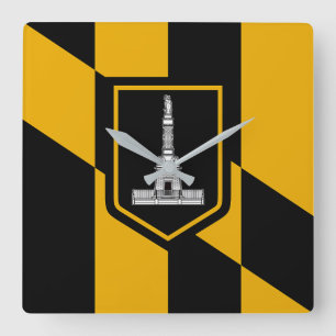 Wall Clock with Flag of Baltimore City, USA