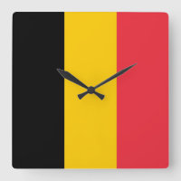 Wall Clock with Flag of Belgium