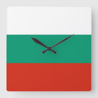 Wall Clock with Flag of Bulgaria