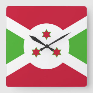 Wall Clock with Flag of Burundi