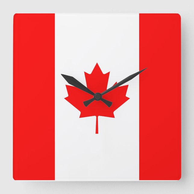Wall Clock with Flag of Canada (Front)