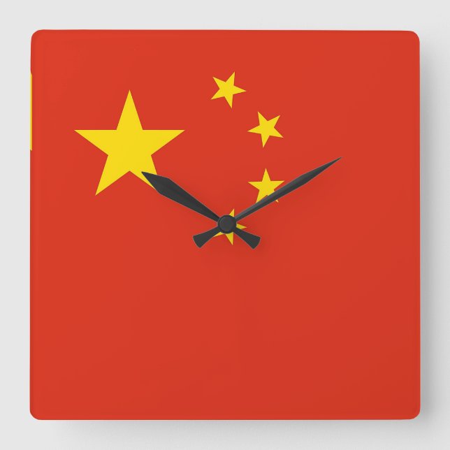 Wall Clock with Flag of China (Front)