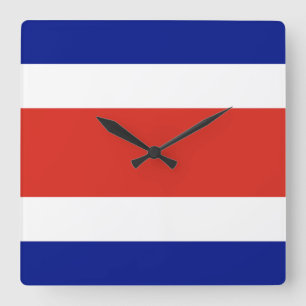 Wall Clock with Flag of Costa Rica