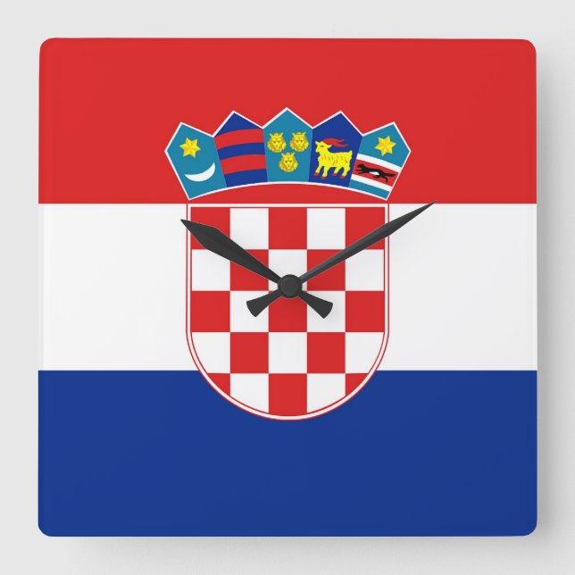 Wall Clock with Flag of Croatia (Front)