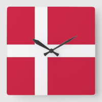 Wall Clock with Flag of Denmark