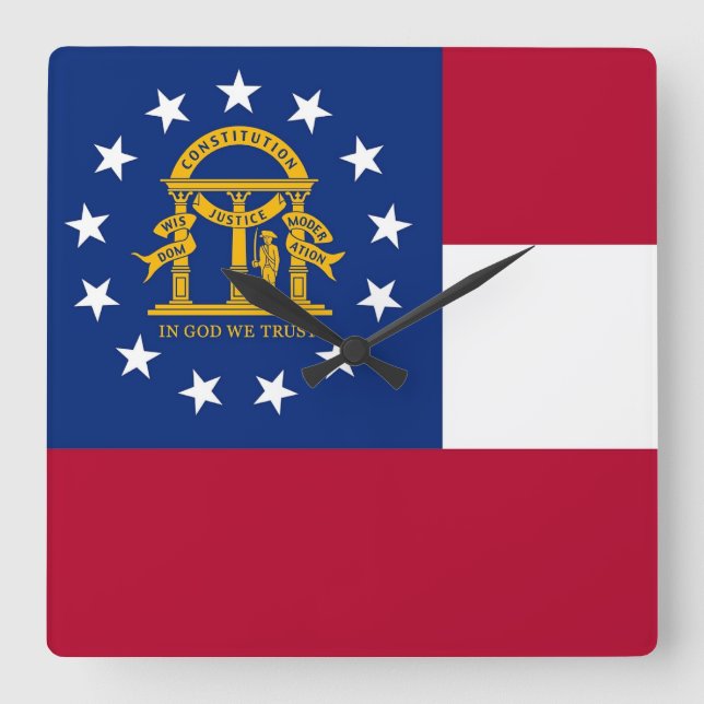 Wall Clock with Flag of Georgia, USA (Front)