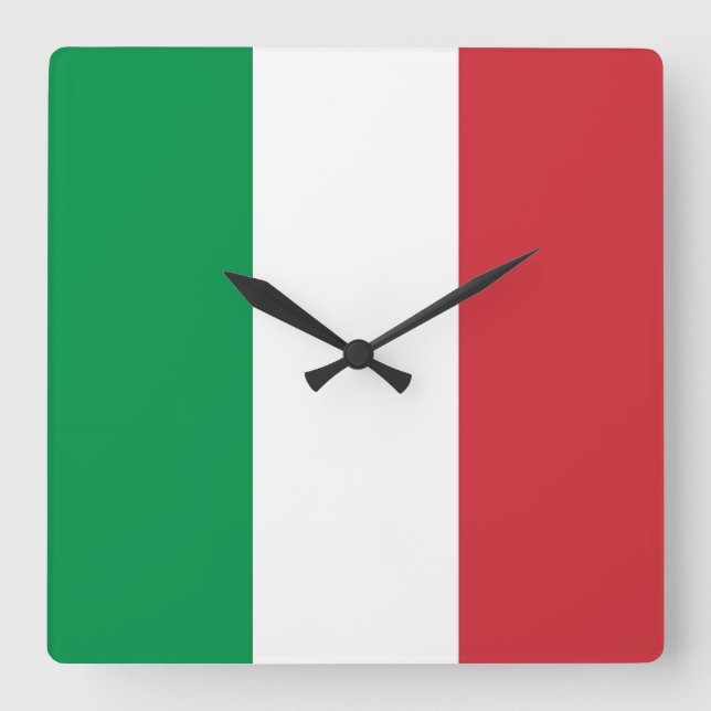 Wall Clock with Flag of Italy (Front)