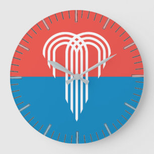 Wall Clock with Flag of Kansas City, Missouri