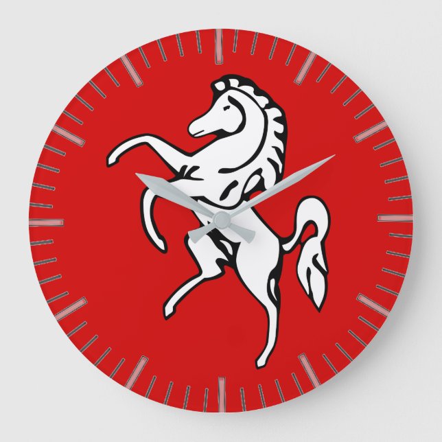 Wall Clock with Flag of Kent, England (Front)
