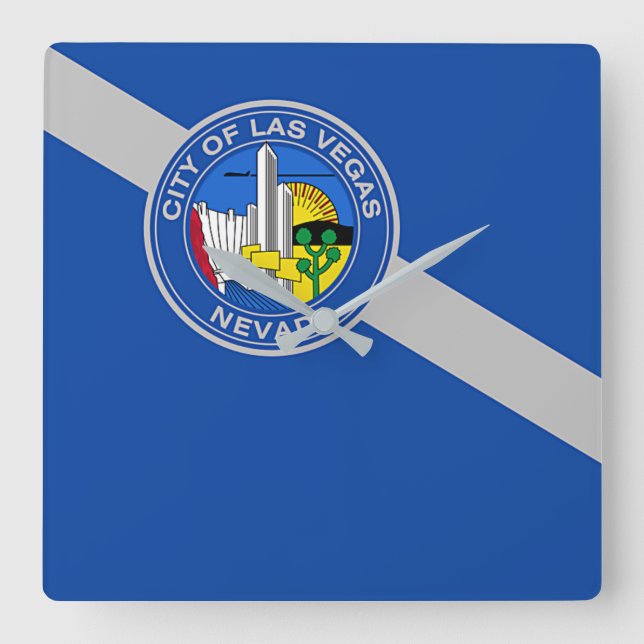 Wall Clock with Flag of Las Vegas City, USA (Front)