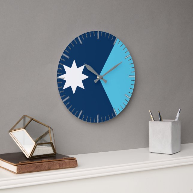 Wall Clock with flag of Minnesota, USA (Office)