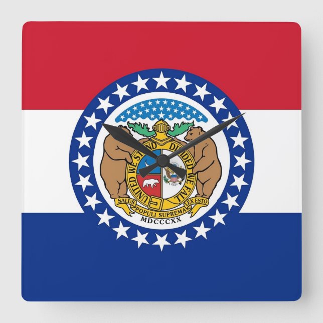 Wall Clock with Flag of Missouri, USA (Front)