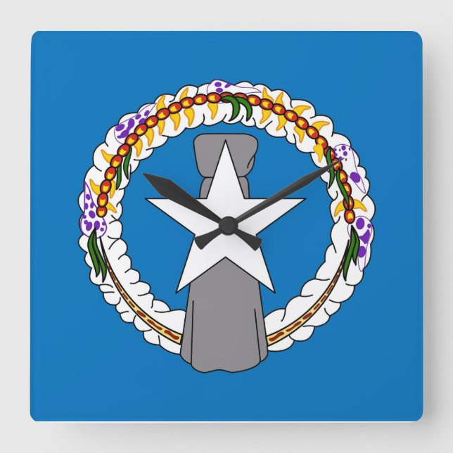 Wall Clock with Flag of Northern Mariana Islands (Front)