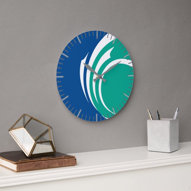 Wall Clock with flag of Ottawa, Canada (Office)