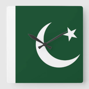 Wall Clock with Flag of Pakistan