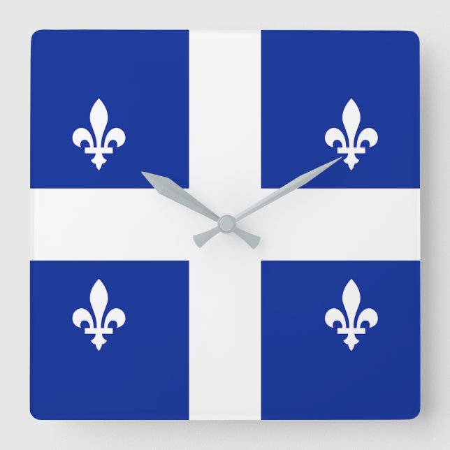 Wall Clock with Flag of Quebec, Canada (Front)