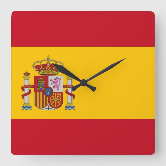Wall Clock with Flag of Spain (Front)