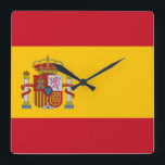 Wall Clock with Flag of Spain<br><div class="desc">Keep track of time with a touch of Spanish flair using this exquisite wall clock featuring the flag of Spain! Celebrate the rich heritage and vibrant culture of Spain with this elegant wall clock, adorned with the iconic red and yellow bands and the emblematic coat of arms of Spain. Crafted...</div>