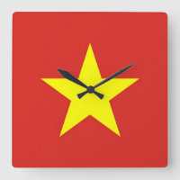 Wall Clock with Flag of Vietnam
