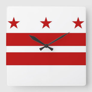 Wall Clock with Flag of Washington DC, USA