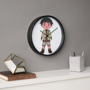 Wall Clock with illustration character cartoon
