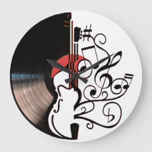 Wall Clock with Old CD AND Musical Notes