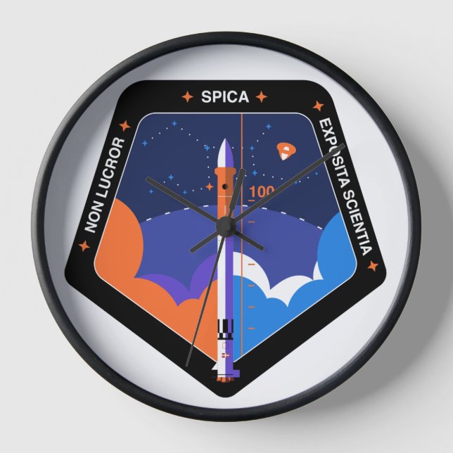 Wall Clock with Spica mission patch (Front)