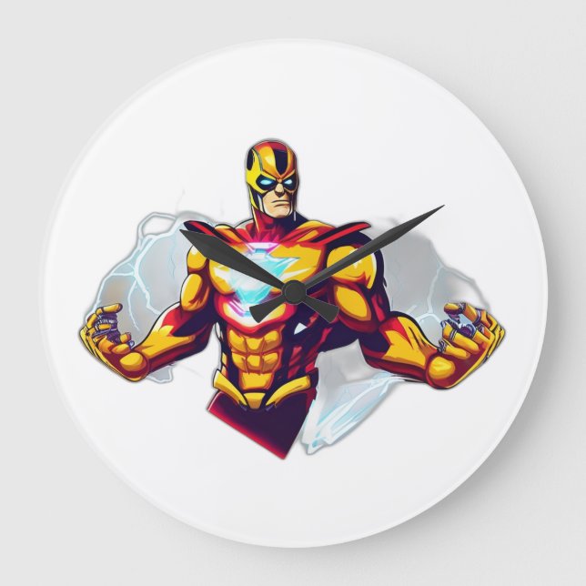 Wall Clock with super hero tattoo (Front)