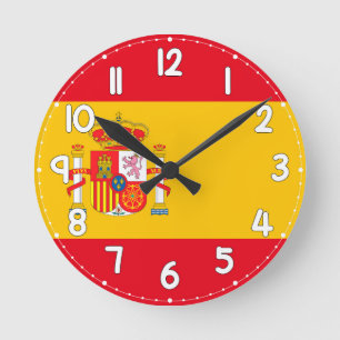 Wall Clock with the Spanish Flag - Flag of Spain