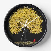 Wall Clock with Tree Background