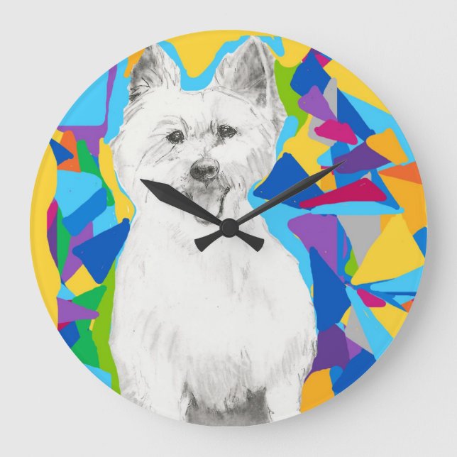 Wall Clock with Westie (Front)