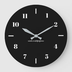 Wall Clocks - White on Black Background Design2