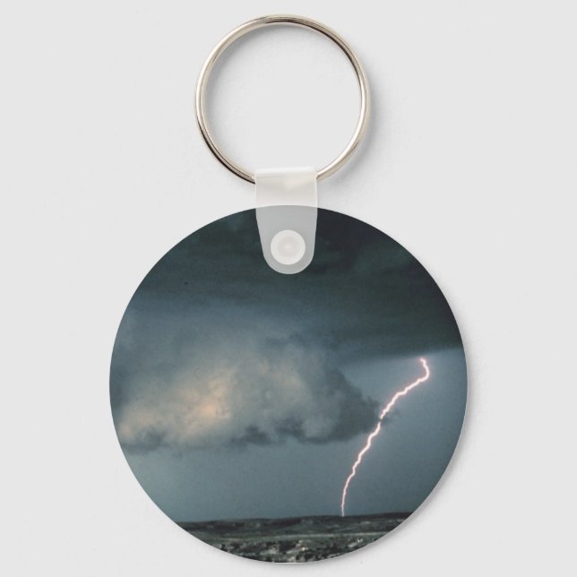 Wall cloud with lightning keychain (Front)
