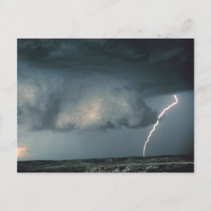 Wall cloud with lightning postcard