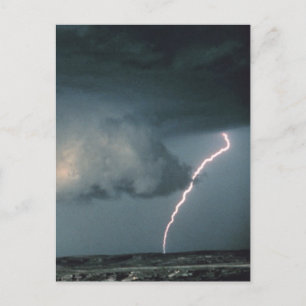 Wall cloud with lightning postcard