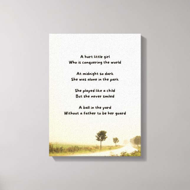 Wall Decorations Poem Canvas Print (Front)