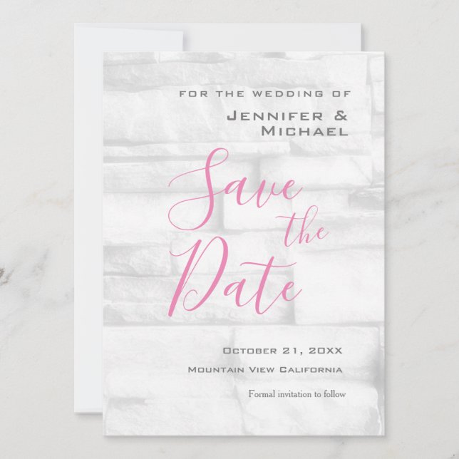 Wall Design Wedding Professional Minimalist Modern Save The Date (Front)